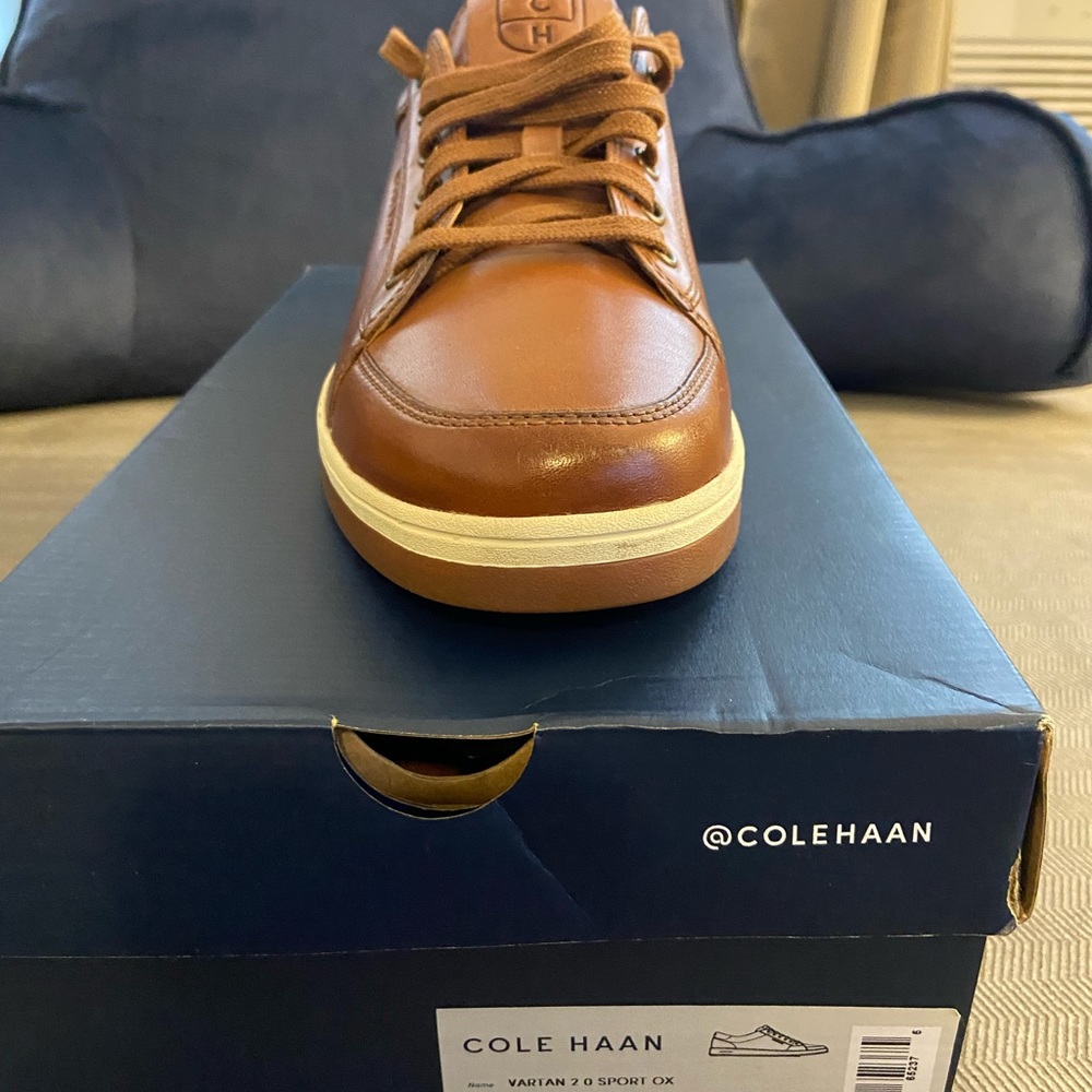Men Cole Haan leather Vartan sneakers brand new size 10 color cognac.Brand New